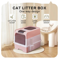 HKM-6428989 Spacious Cat Litter Box with Pull-Out Design - Leak Proof and Odorless for Easy Cleaning