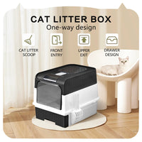 HKM-6428989 Spacious Cat Litter Box with Pull-Out Design - Leak Proof and Odorless for Easy Cleaning