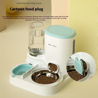 HKM-6429501 Automatic Cat Water Fountain with Integrated Double Stainless Steel Bowls - Available in Multiple Colors