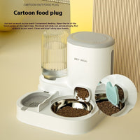 HKM-6429501 Automatic Cat Water Fountain with Integrated Double Stainless Steel Bowls - Available in Multiple Colors