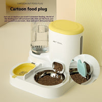 HKM-6429501 Automatic Cat Water Fountain with Integrated Double Stainless Steel Bowls - Available in Multiple Colors