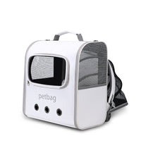 HKM-6429757 Expandable Large Capacity Cat Backpack with Transparent Window in Solid Color Nylon