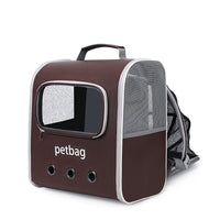 HKM-6429757 Expandable Large Capacity Cat Backpack with Transparent Window in Solid Color Nylon