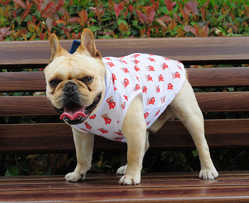 HKM-6429885 Stylish Black and White Full Print Dog Vest for Small Pets