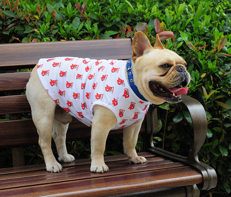 HKM-6429885 Stylish Black and White Full Print Dog Vest for Small Pets
