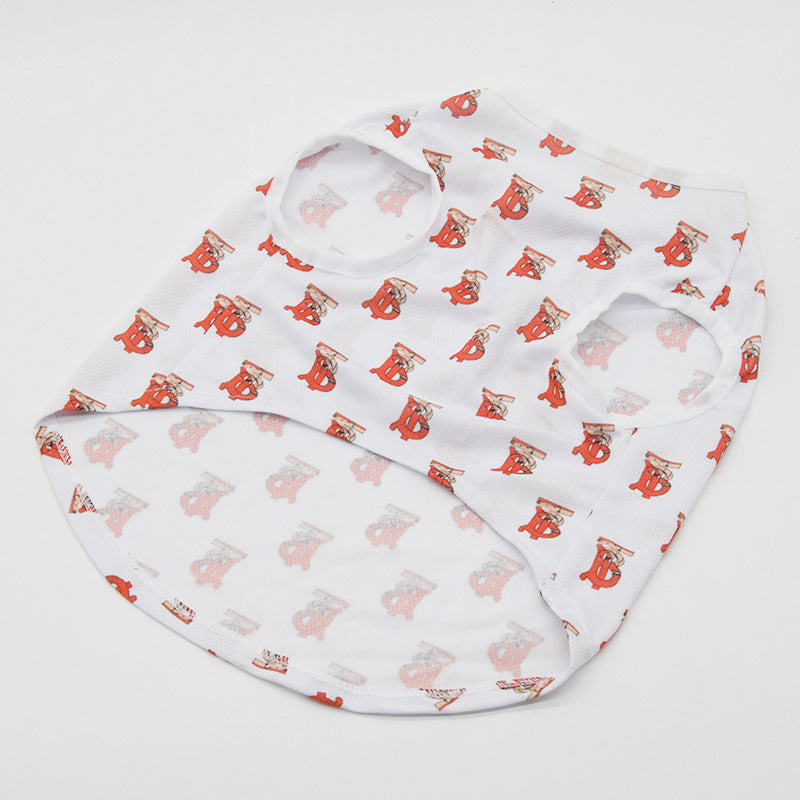 HKM-6429885 Stylish Black and White Full Print Dog Vest for Small Pets