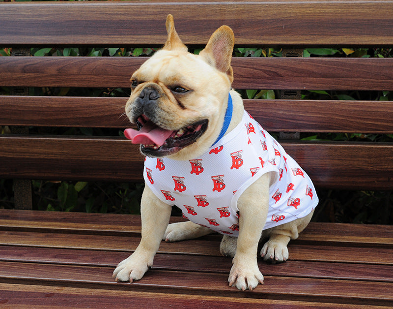 HKM-6429885 Stylish Black and White Full Print Dog Vest for Small Pets
