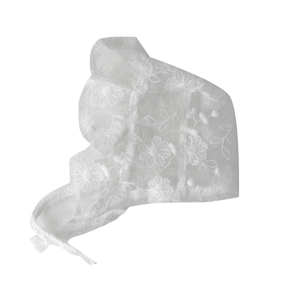 HKM-6430909 Lace Sunscreen Hat for Small to Medium Dogs - Water-Soluble Fabric, Available in White