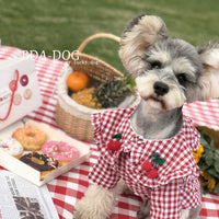HKM-6431677 Checkered Cotton Summer Shirt for Small Dogs - Casual Outfit in Multiple Sizes