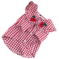 HKM-6431677 Checkered Cotton Summer Shirt for Small Dogs - Casual Outfit in Multiple Sizes