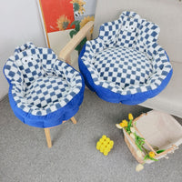 HKM-6433341 Cozy Round Pet Bed for Dogs and Cats, Soft Multi-Season Design, 48cm & 60cm Sizes Available