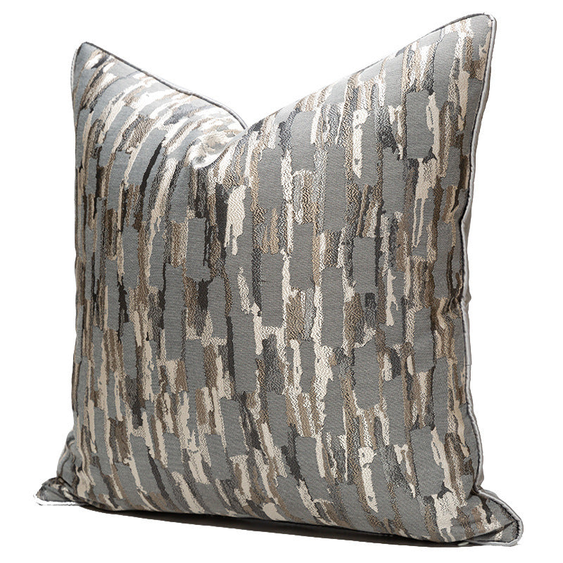 HKM-643347 Jacquard Stripe Pillowcase for Office and Home Use - Modern Polyester Cushion Cover