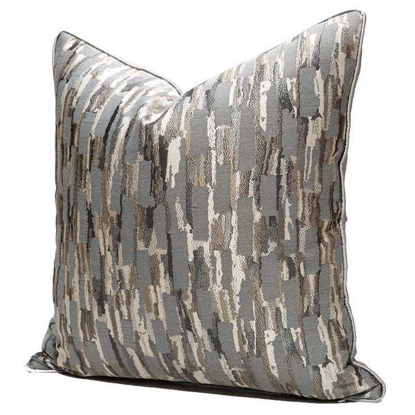 HKM-643347 Jacquard Stripe Pillowcase for Office and Home Use - Modern Polyester Cushion Cover