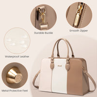 HKM-643347 Stylish 15.6 Inch Waterproof Laptop Tote Bag for Women - Versatile Work Handbag with Leather Briefcase Design