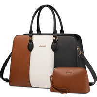 HKM-643347 Stylish 15.6 Inch Waterproof Laptop Tote Bag for Women - Versatile Work Handbag with Leather Briefcase Design