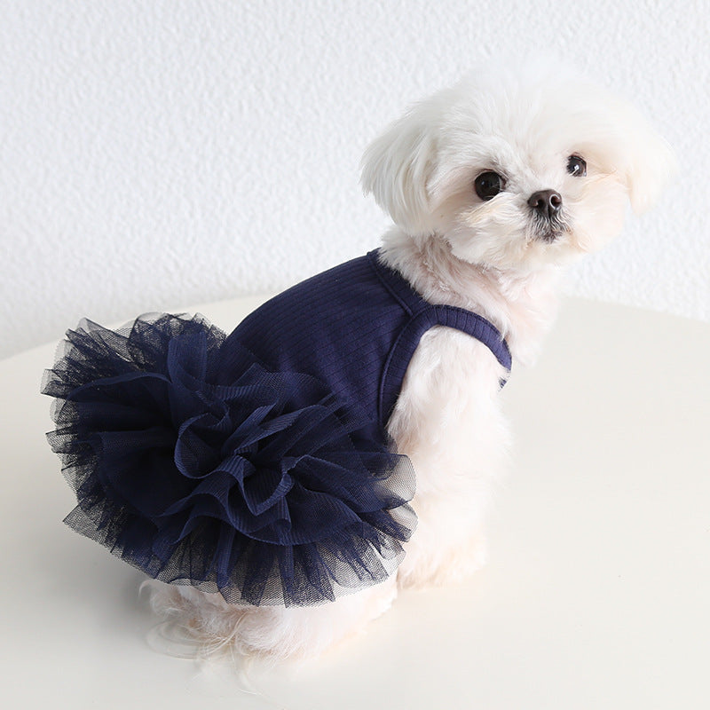 HKM-6433853 Elegant Ballet Pettiskirt for Dogs and Cats in Pink, Purple, Gray, and Blue - Casual Cotton Pet Clothing