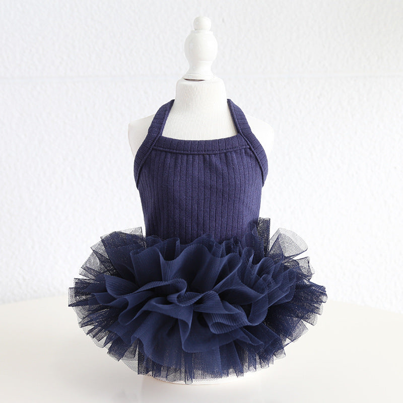 HKM-6433853 Elegant Ballet Pettiskirt for Dogs and Cats in Pink, Purple, Gray, and Blue - Casual Cotton Pet Clothing