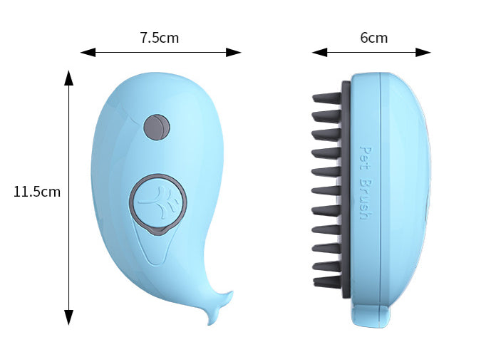 HKM-6434877 Three-in-One Pet Spray Comb for Dogs and Cats - Hair Removal Brush in Sky Blue and Rose Red