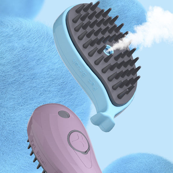 HKM-6434877 Three-in-One Pet Spray Comb for Dogs and Cats - Hair Removal Brush in Sky Blue and Rose Red