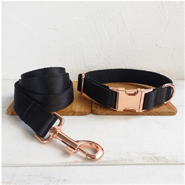 HKM-6435133 Personalized Black Dog Collar - Durable Polyester, Multiple Sizes Available (XS-XL)