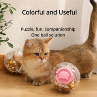 HKM-6436541 Interactive Slow Feeding Ball for Cats and Dogs - Treat Dispenser and Training Toy - Non-Toxic ABS Material