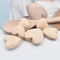 HKM-643731 Large Wooden Heart Pendants, DIY Craft Accessories, 20-40MM, Pack of 10