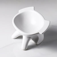 HKM-6439229 Ceramic Cat Food Bowl with High-Leg Incline for Cervical Spine Support