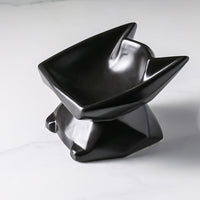 HKM-6439229 Ceramic Cat Food Bowl with High-Leg Incline for Cervical Spine Support