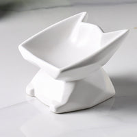 HKM-6439229 Ceramic Cat Food Bowl with High-Leg Incline for Cervical Spine Support