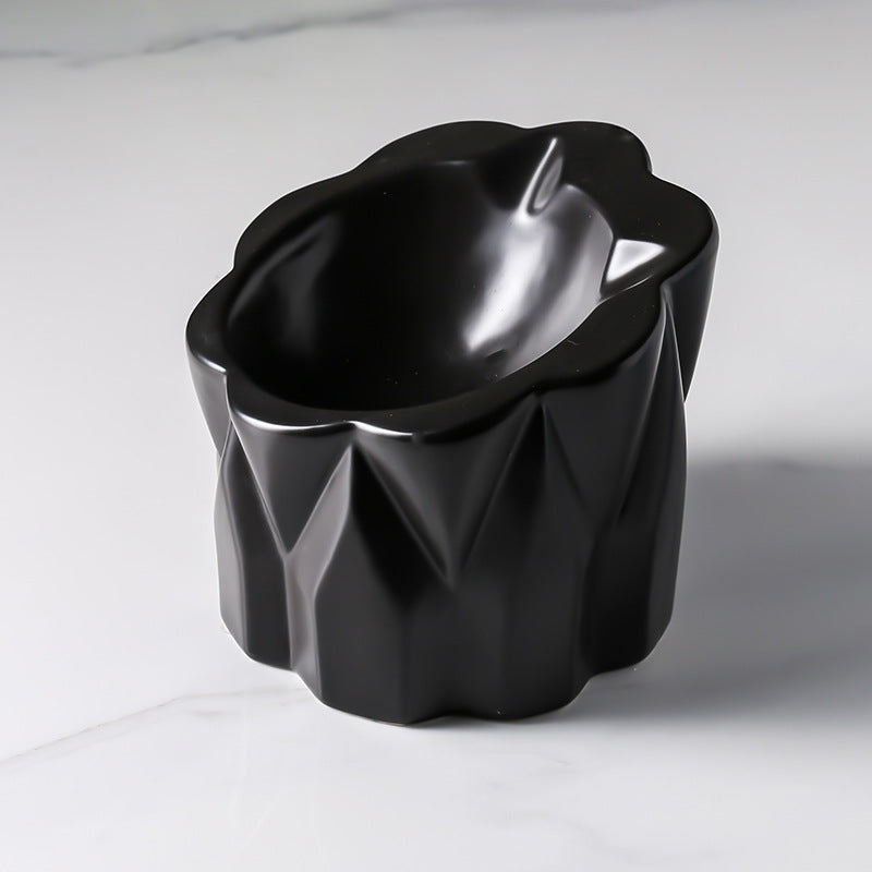 HKM-6439229 Ceramic Cat Food Bowl with High-Leg Incline for Cervical Spine Support