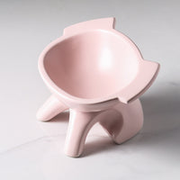 HKM-6439229 Ceramic Cat Food Bowl with High-Leg Incline for Cervical Spine Support