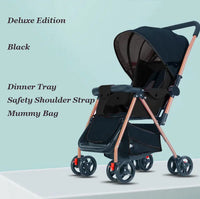 HKM-643987 Multifunctional Baby Stroller with Dining Tray, Cotton Pad, Mosquito Net, and Rain Cover