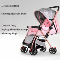 HKM-643987 Multifunctional Baby Stroller with Dining Tray, Cotton Pad, Mosquito Net, and Rain Cover