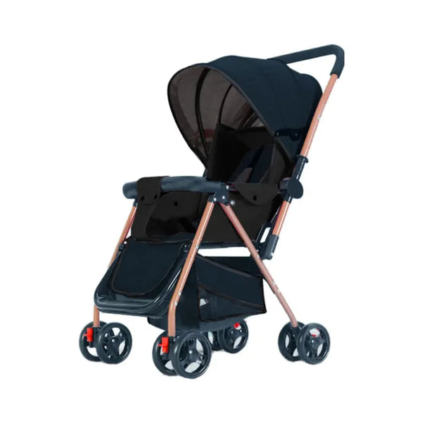 HKM-643987 Multifunctional Baby Stroller with Dining Tray, Cotton Pad, Mosquito Net, and Rain Cover