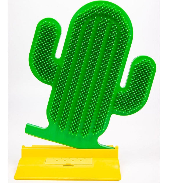 HKM-6440637 Cactus Cat Hair Scrubber and Corner Tickle Toy with Catnip Balls and Mint Powder