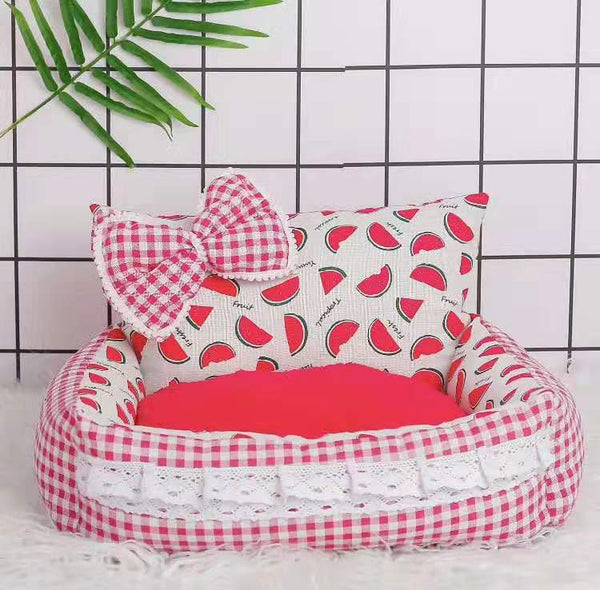 HKM-6440893 Cozy Flannel Pet Nest for Cats and Dogs - Square Shape, Cotton & Hemp, Two Sizes Available