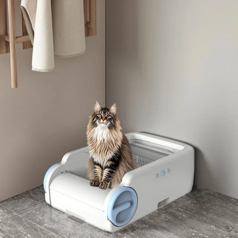 HKM-644243 Automatic Cat Litter Box with Odor Control, Easy Clean Features, and Modular Design
