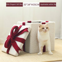HKM-6443069 Foldable Enclosed Cat Nest for All Seasons - Gift Box Style with Various Designs