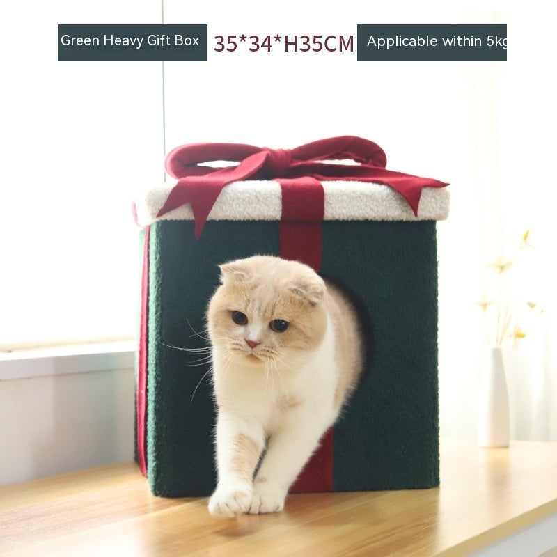 HKM-6443069 Foldable Enclosed Cat Nest for All Seasons - Gift Box Style with Various Designs