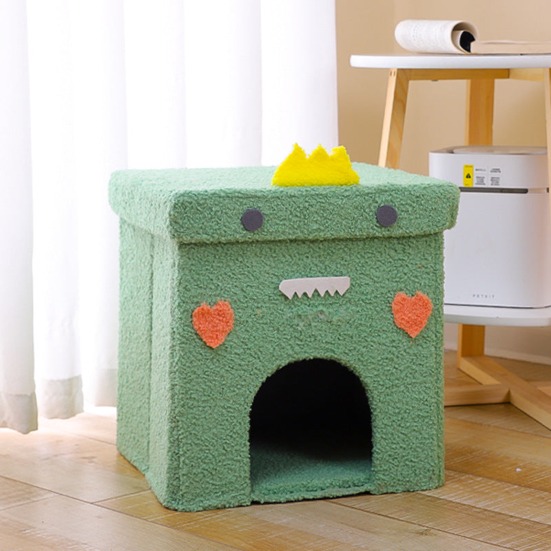 HKM-6443069 Foldable Enclosed Cat Nest for All Seasons - Gift Box Style with Various Designs
