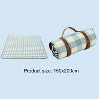 HKM-644307 Extra Large Waterproof Picnic Blanket with Vegan Leather Strap and Logo for Camping and Outdoor Use