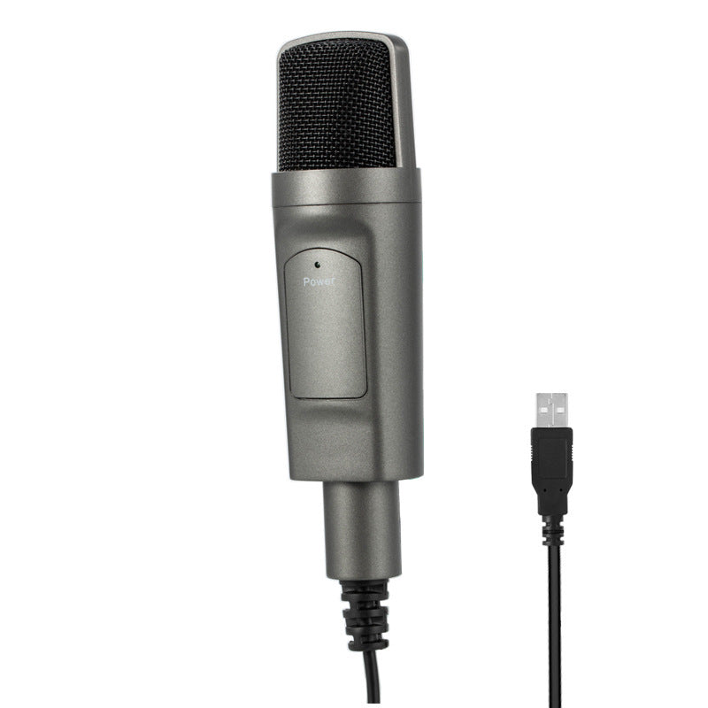 HKM-644307 USB Condenser Microphone for Desktop Live Recording - Omnidirectional Sound with Noise Reduction and Plug & Play Compatibility