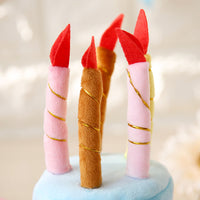 HKM-6443197 Pet Birthday Cake Hat with Adjustable Rope, Cashmere Material, 20x16cm, Fits Pets Up to 45cm