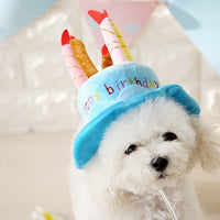 HKM-6443197 Pet Birthday Cake Hat with Adjustable Rope, Cashmere Material, 20x16cm, Fits Pets Up to 45cm