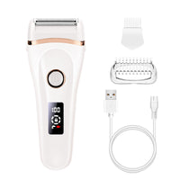 HKM-644371 Pearl White Electric Waterproof Rechargeable Shaver for Whole Body Hair Removal