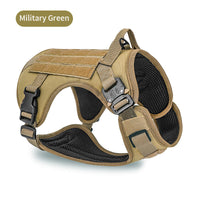 HKM-6444093 Tactical Camouflage Adjustable Harness for Large Dogs - Ideal for Training, Outdoor Activities, and Service Use