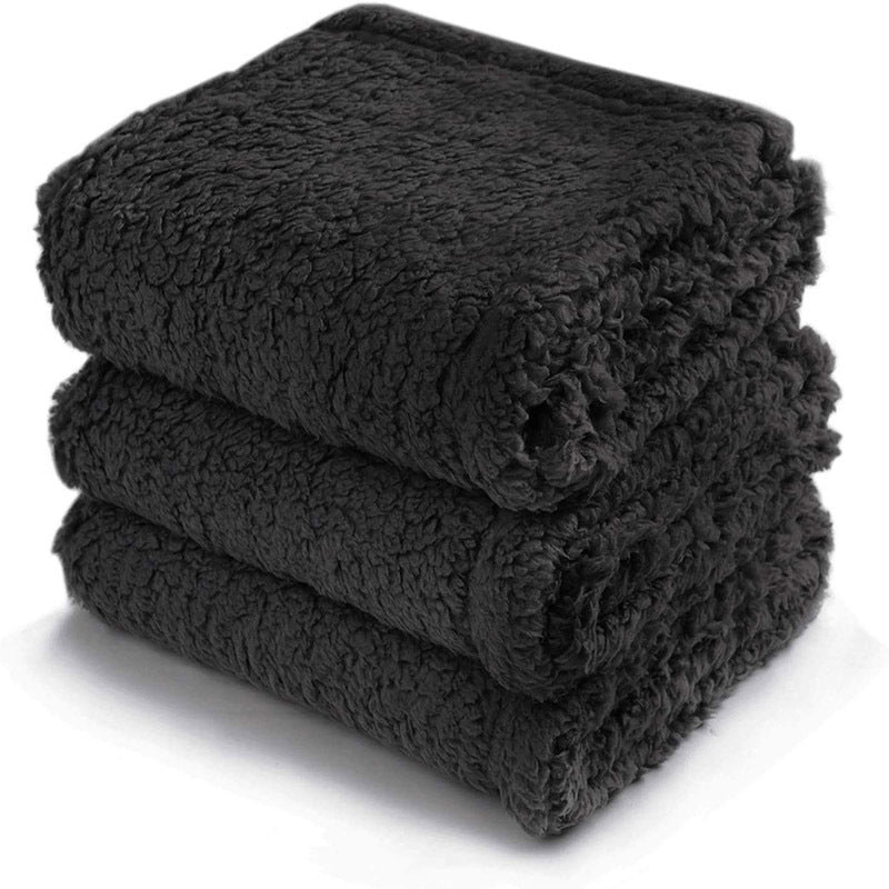 HKM-6444477 Cotton Velvet Pet Blanket for Dogs ¨C Warm, Soft, Available in Black, Beige, and Gray