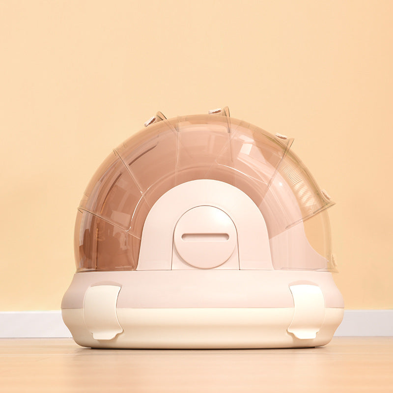 HKM-6444861 Portable Cat Litter Box with Urine Separator - Elegant Gray and Champagne Options