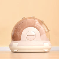 HKM-6444861 Portable Cat Litter Box with Urine Separator - Elegant Gray and Champagne Options