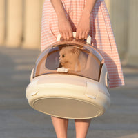 HKM-6444861 Portable Cat Litter Box with Urine Separator - Elegant Gray and Champagne Options